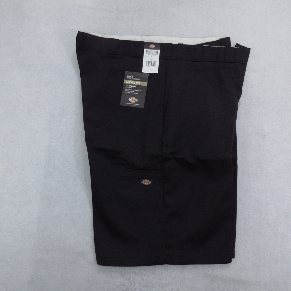 Dickies Mens Twill Work Shorts Size 48 Black Loose Fit 13 Inseam